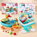 Keezi Kids Pretend Kitchen Sink and Water Playset Fishing Game Toys Play food