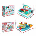 Keezi Kids Pretend Kitchen Sink and Water Playset Fishing Game Toys Play food