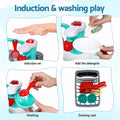 Keezi Kids Pretend Kitchen Sink and Water Playset Fishing Game Toys Play food