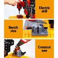 Keezi Kids Workbench 54 Piece Tool Set DIY Black Role Play Toys