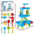 Keezi Kids Sand Water Table 4-Tier Waterfall Sandpit Beach Toys