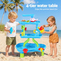 Keezi Kids Sand Water Table 4-Tier Waterfall Sandpit Beach Toys