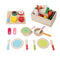 Keezi Wooden Kids Play Kitchen Set with Pots Pans Utensils Food