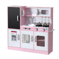Keezi Wooden Play Kitchen 80cm Pink Kids Cooking Toys Oven Pots