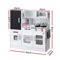 Keezi Wooden Play Kitchen 80cm White Pretend Cooking Set Kids