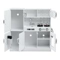 Keezi Wooden Play Kitchen 80cm White Pretend Cooking Set Kids