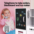 Keezi Wooden Play Kitchen 80cm White Pretend Cooking Set Kids