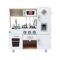 Keezi Wooden Kids Kitchen Play Set with Clock Beige Pretend Cooking