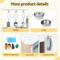 Keezi Wooden Kids Kitchen Play Set with Clock Beige Pretend Cooking