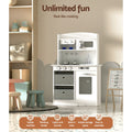 Keezi Kids Wooden Kitchen Play Set Pretend Cooking Toy Utensils