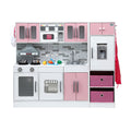 Keezi Kids Wooden Kitchen Playset 100CM 2-Piece Pink Coffee Maker