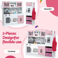 Keezi Kids Wooden Kitchen Playset 100CM 2-Piece Pink Coffee Maker