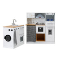 Keezi Kids Kitchen 2-Piece Wooden Pretend Coffee Maker 80cm White