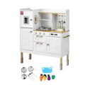 Keezi Wooden Kids Kitchen Play Set Pretend Cooking Storage Golden