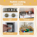 Keezi Wooden Kids Kitchen Play Set Pretend Cooking Storage Golden