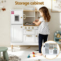 Keezi Wooden Kids Kitchen Play Set Pretend Cooking Storage Golden