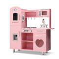 Keezi Wooden Kids Kitchen Play Set Pink Pretend Cooking Toys
