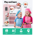 Keezi Wooden Kids Kitchen Play Set Pink Pretend Cooking Toys