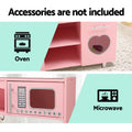 Keezi Wooden Kids Kitchen Play Set Pink Pretend Cooking Toys
