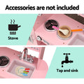 Keezi Wooden Kids Kitchen Play Set Pink Pretend Cooking Toys