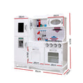 Keezi Wooden Kids Kitchen Play Set White Pretend Cooking Storage