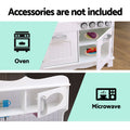 Keezi Wooden Kids Kitchen Play Set White Pretend Cooking Storage