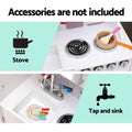 Keezi Wooden Kids Kitchen Play Set White Pretend Cooking Storage