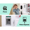 Keezi Wooden Kids Kitchen Play Set White Pretend Cooking Storage