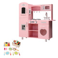 Keezi Wooden Kids Kitchen Play Set Pink Pretend Cooking Toys