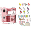 Keezi Wooden Kids Kitchen Play Set Pink Pretend Cooking Toys