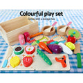 Keezi Wooden Kids Kitchen Play Set Pink Pretend Cooking Toys