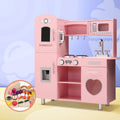 Keezi Wooden Kids Kitchen Play Set Pink Pretend Cooking Toys