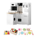 Keezi Kids Wooden Toy Kitchen with 29pc Play Food and Cookware Set