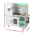 Keezi 85cm Wooden Kitchen Play Set Green Oven Fridge Cooking Toy