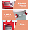 Keezi Wooden Kids Kitchen Play Set Red Fridge Oven Pretend Toys