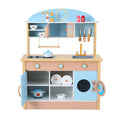 Keezi Wooden Play Kitchen 80cm Blue with Accessories