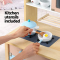 Keezi Wooden Play Kitchen 80cm Blue with Accessories