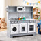 Keezi Wooden Play Kitchen Pretend Kitchen 82cm Kids Toy Food Set Grey