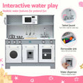 Keezi Wooden Play Kitchen Pretend Kitchen 82cm Kids Toy Food Set Grey
