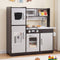 Keezi Kids Play Kitchen Pretend Toy Kitchen With Wooden Play Food Set