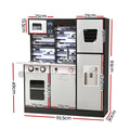 Keezi Wooden Kids Kitchen Play Set Oven Fridge Pretend Cooking