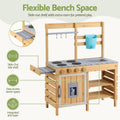 Keezi Kids Kitchen Playset Wooden Play Kitchen Mud Kitchen Toy Kitchen 95cm Tall