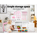 Keezi Wooden Kids Kitchen Play Set Pretend Cooking Toys Storage Cabinet