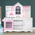 Keezi Wooden Kids Kitchen Play Set Pretend Cooking Toys Storage Cabinet