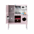 Keezi 102cm Wooden Pretend Kitchen Playset With Apron And Food Set1 Pink