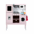 Keezi 102cm Wooden Pretend Kitchen Playset With Apron And Food Set1 Pink
