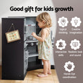 Keezi Wooden Kids Kitchen Play Set w/Sounds Lights Black