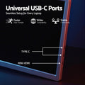 Devanti Portable Monitor 1080P IPS USB-C Dual Display Laptop