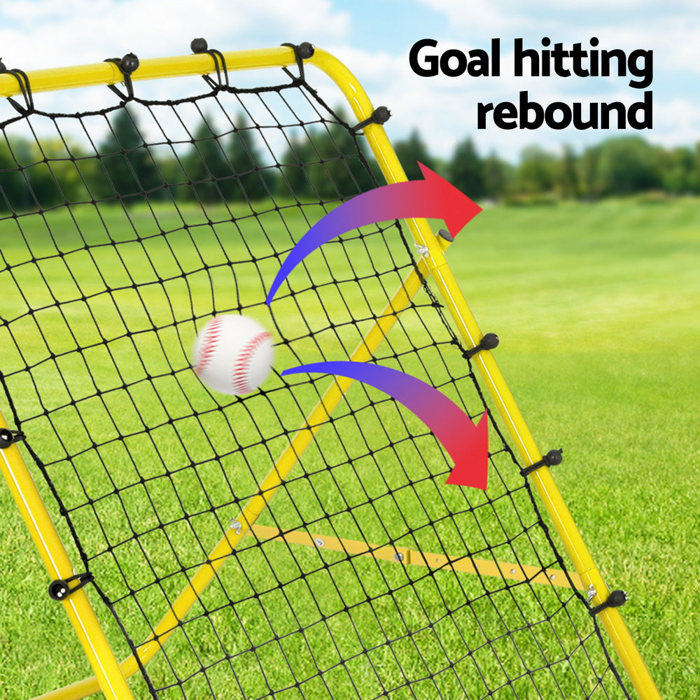 Everfit Baseball Soccer Net Rebounder Football Goal Net Sports Training Aid Yellow