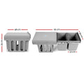 Cefito Pull Out Bin Double Basket 2x15L Grey Kitchen